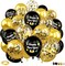 50-Piece 12-Inch 2026 Happy New Year Black & Gold Balloon Set – Confetti Latex Party Decorations for New Year, Graduation, Birthday & Events